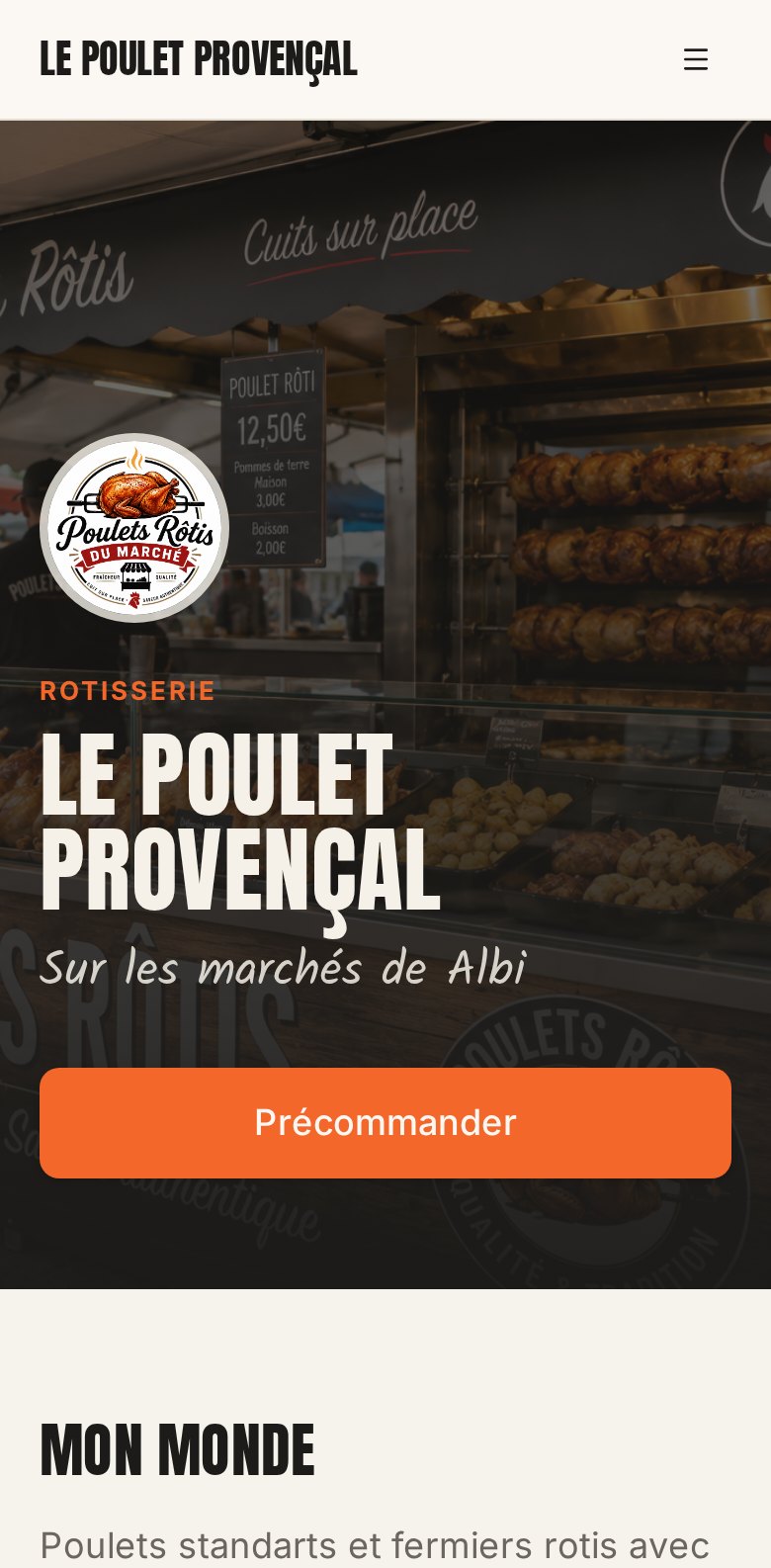 La même page publique vue sur téléphone
